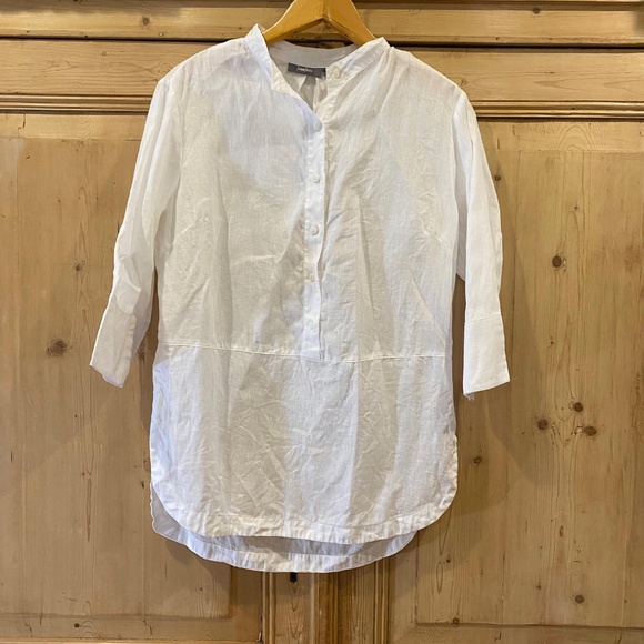 Neiman Marcus White Linen Medium Blouse - Picture 1 of 5